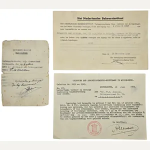 Original WW2 Dutch Document - Middelburg researched person, Vlissingen, Leipzig …