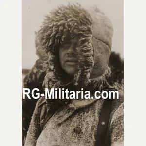Original WW2 German Press Photo - German winter soldier close …