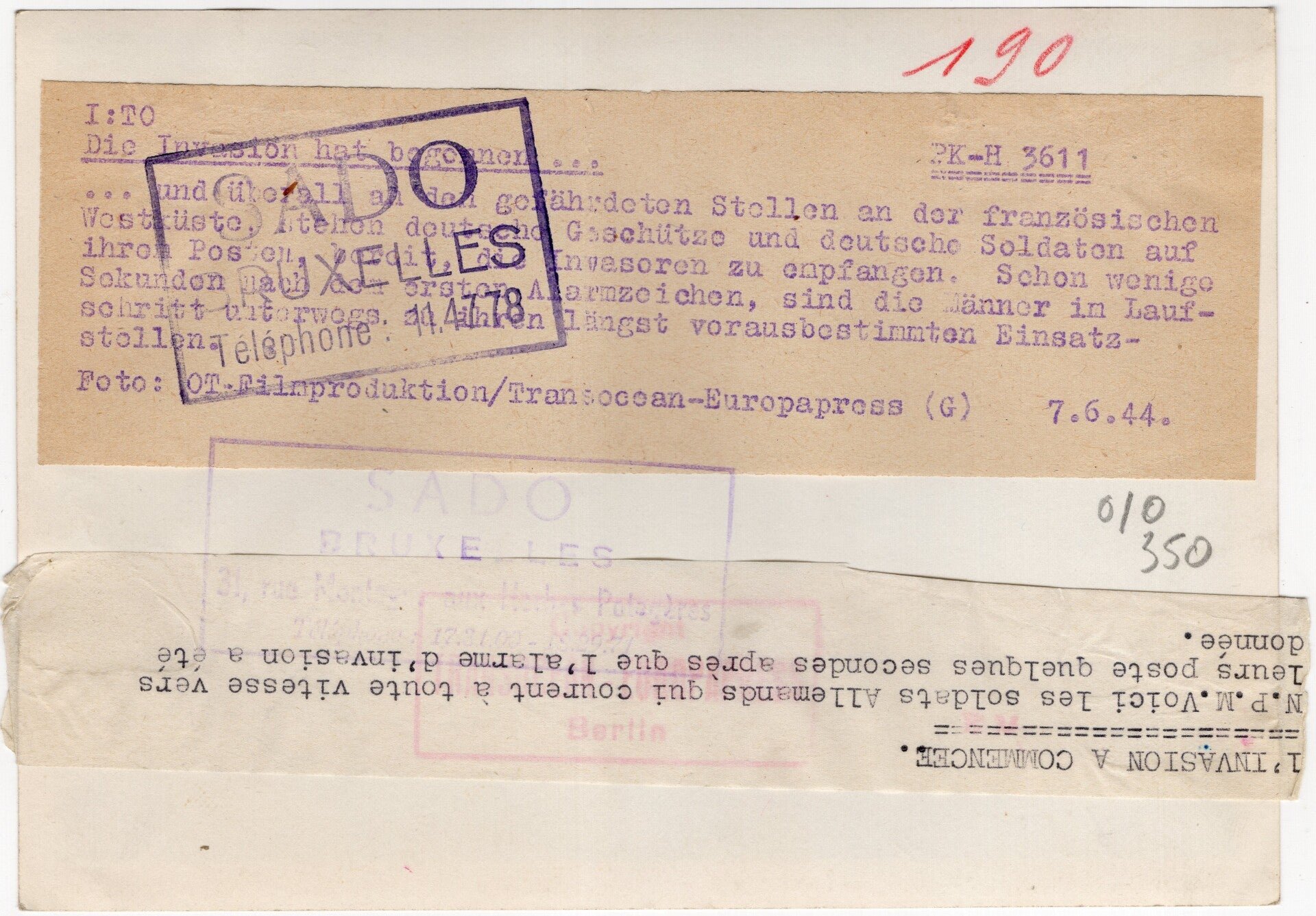 Original WW2 German Press Photo - German soldiers rushing out of a bunker in Normandy, Operation Overlord, D-Day, France (1944) — image 2