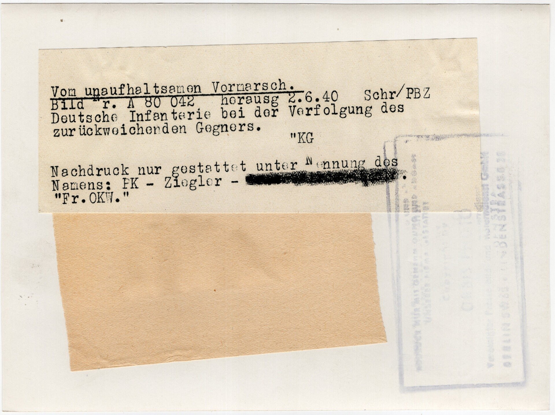 Original WW2 German Press Photo - German Infanterie with bicycles (1940) — image 2