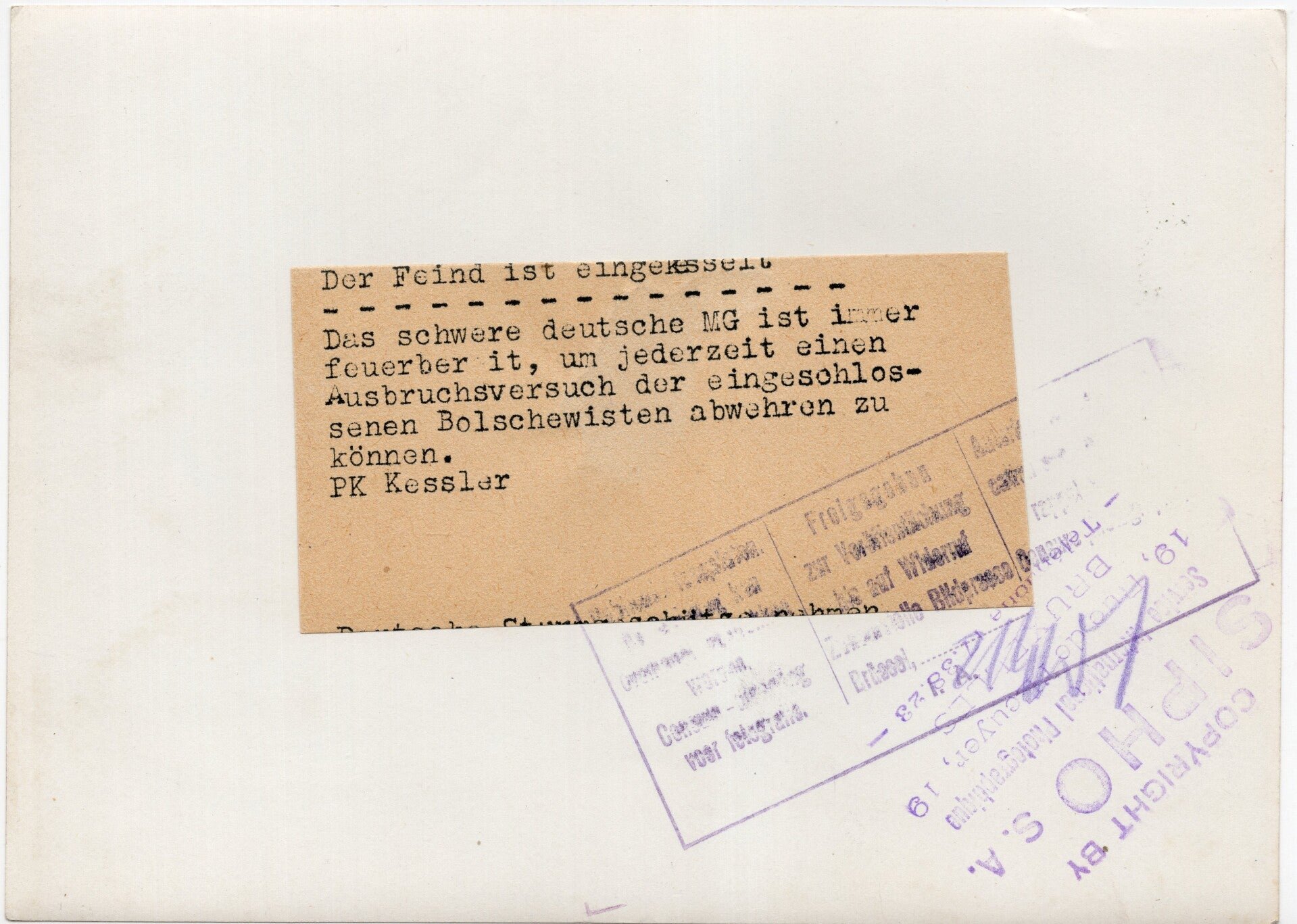 Original WW2 German Press Photo - Snow Camouflaged soldier with MG 34 machine gun, Eastern Front — image 2