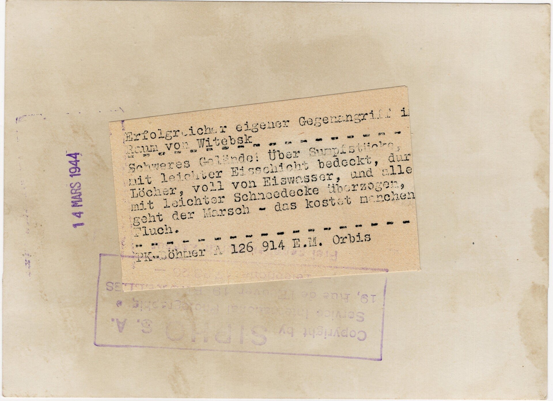 Original WW2 German Press Photo - German snow camouflaged soldiers at Witebsk, Eastern Front (1944) — image 2