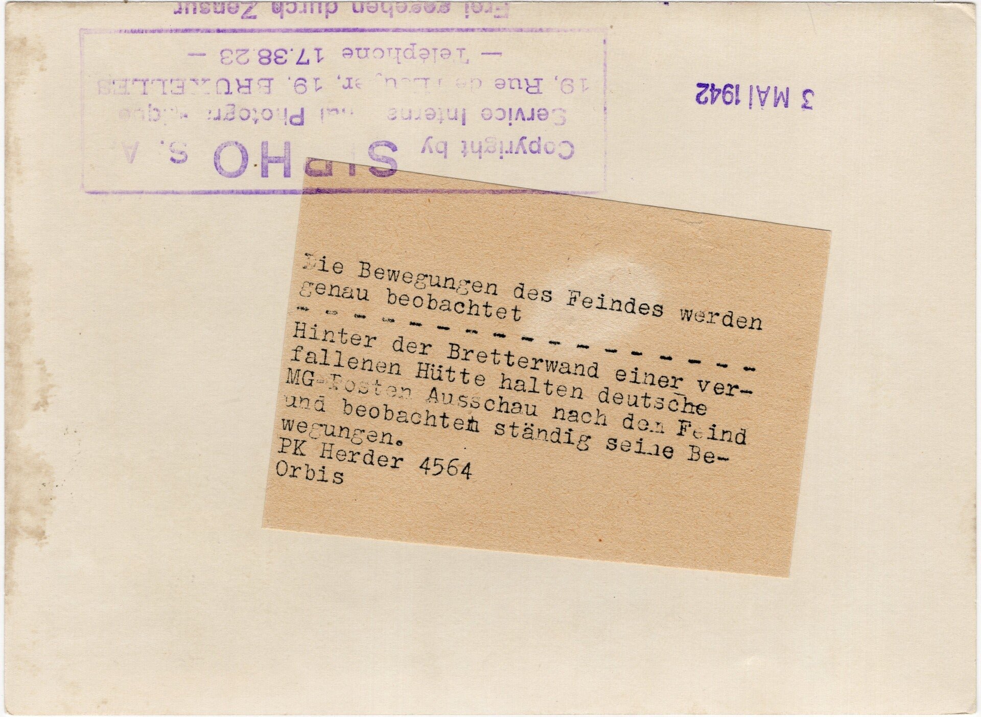 Original WW2 German Press Photo - MG 34 post in a Soviet house (1942) — image 2