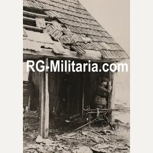Original WW2 German Press Photo - MG 34 post in …