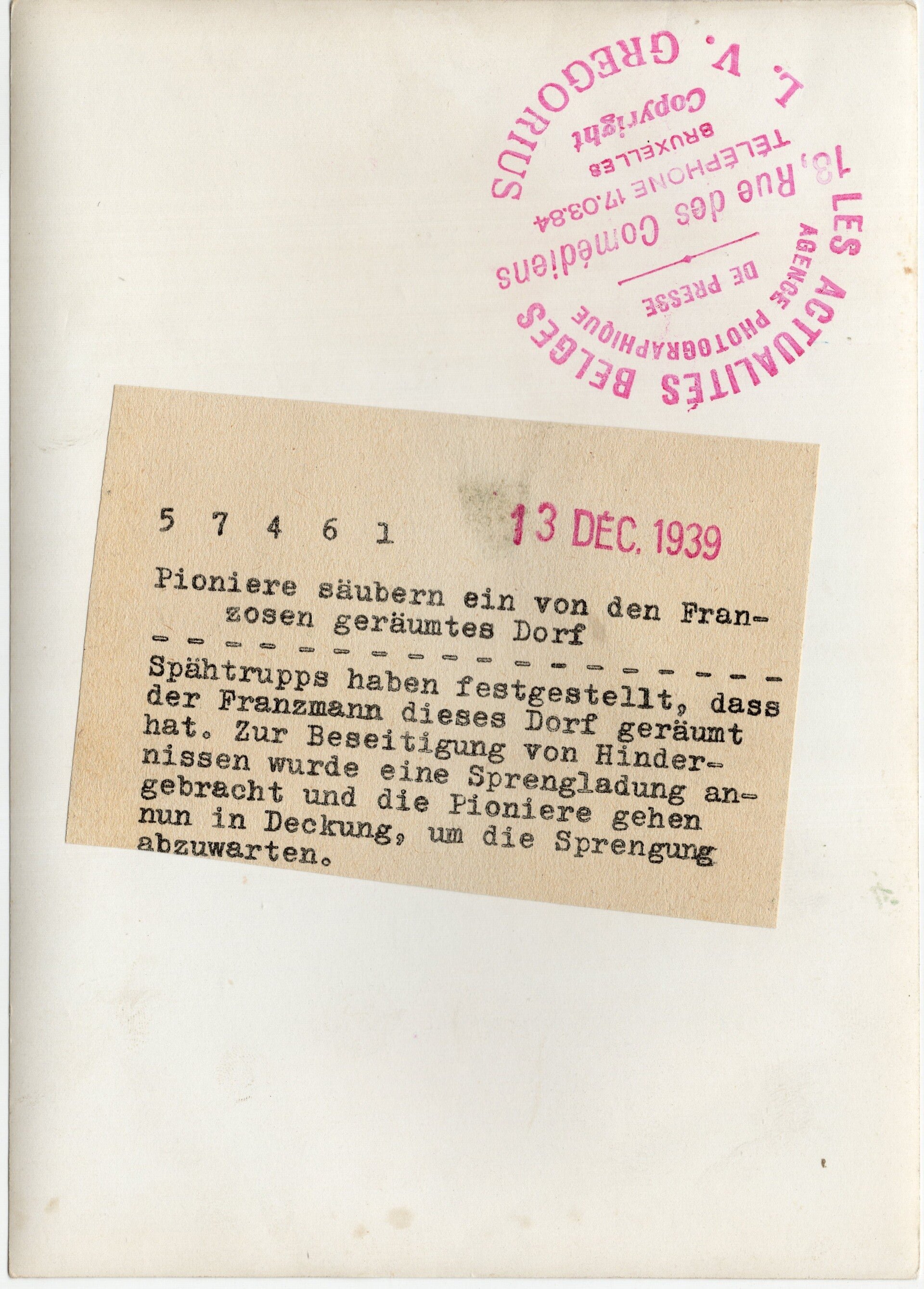 Original WW2 German Press Photo - German Pioniere in a French village (1939) — image 2