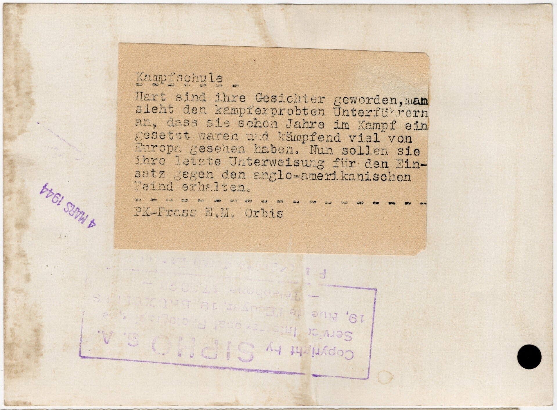 Original WW2 German Press Photo - German soldier in training with camouflage (1944) — image 2