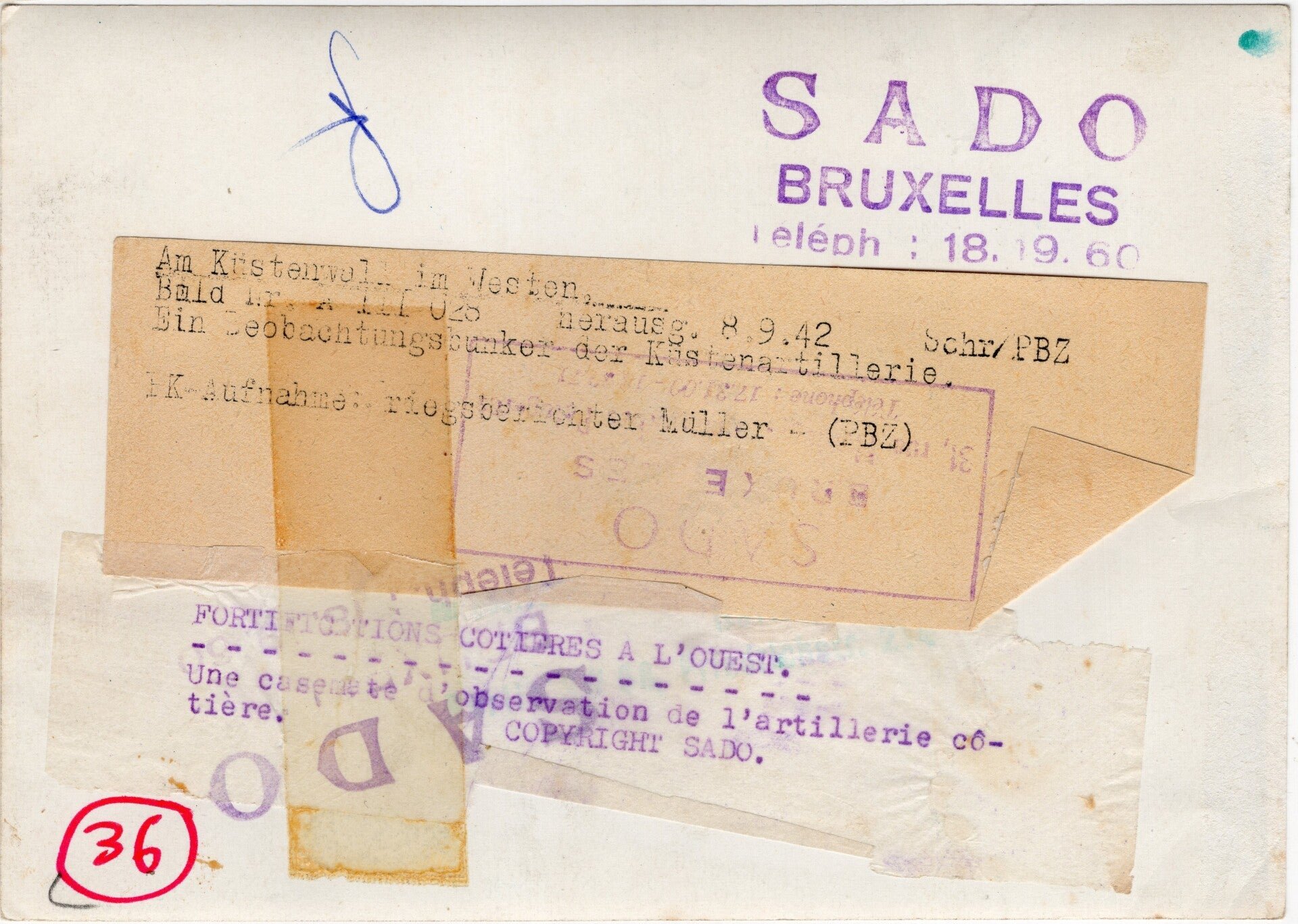 Original WW2 German Press Photo - German Küstenartillerie guarding the Atlantikwall with an MG 34 (1942) — image 2