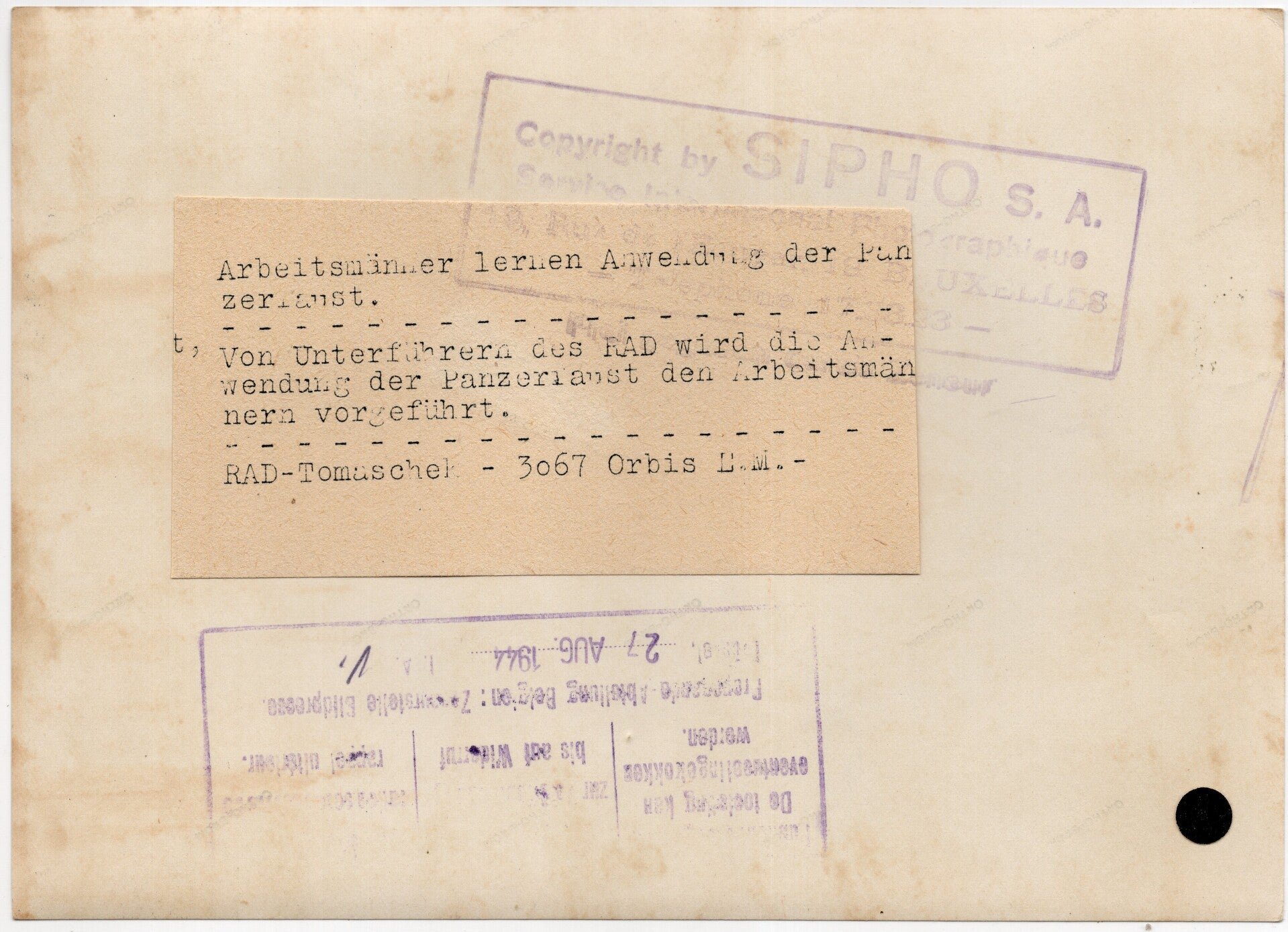 Original WW2 German Press Photo - German RAD training with a Panzerfaust (1944) — image 2