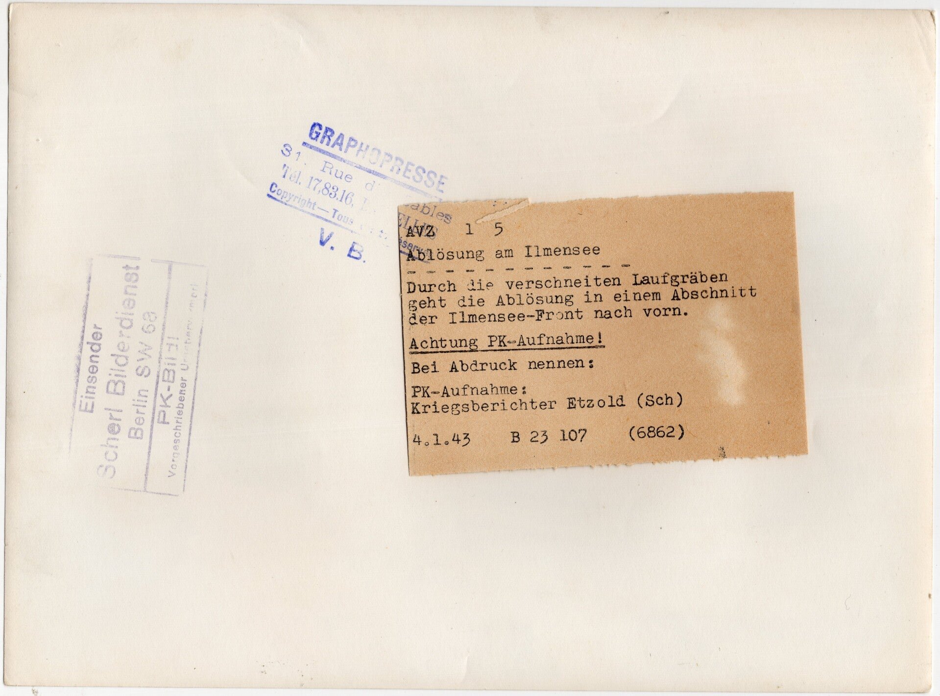 Original WW2 German Press Photo - German winter soldiers at Ilmensee, Eastern Front (1943) — image 2