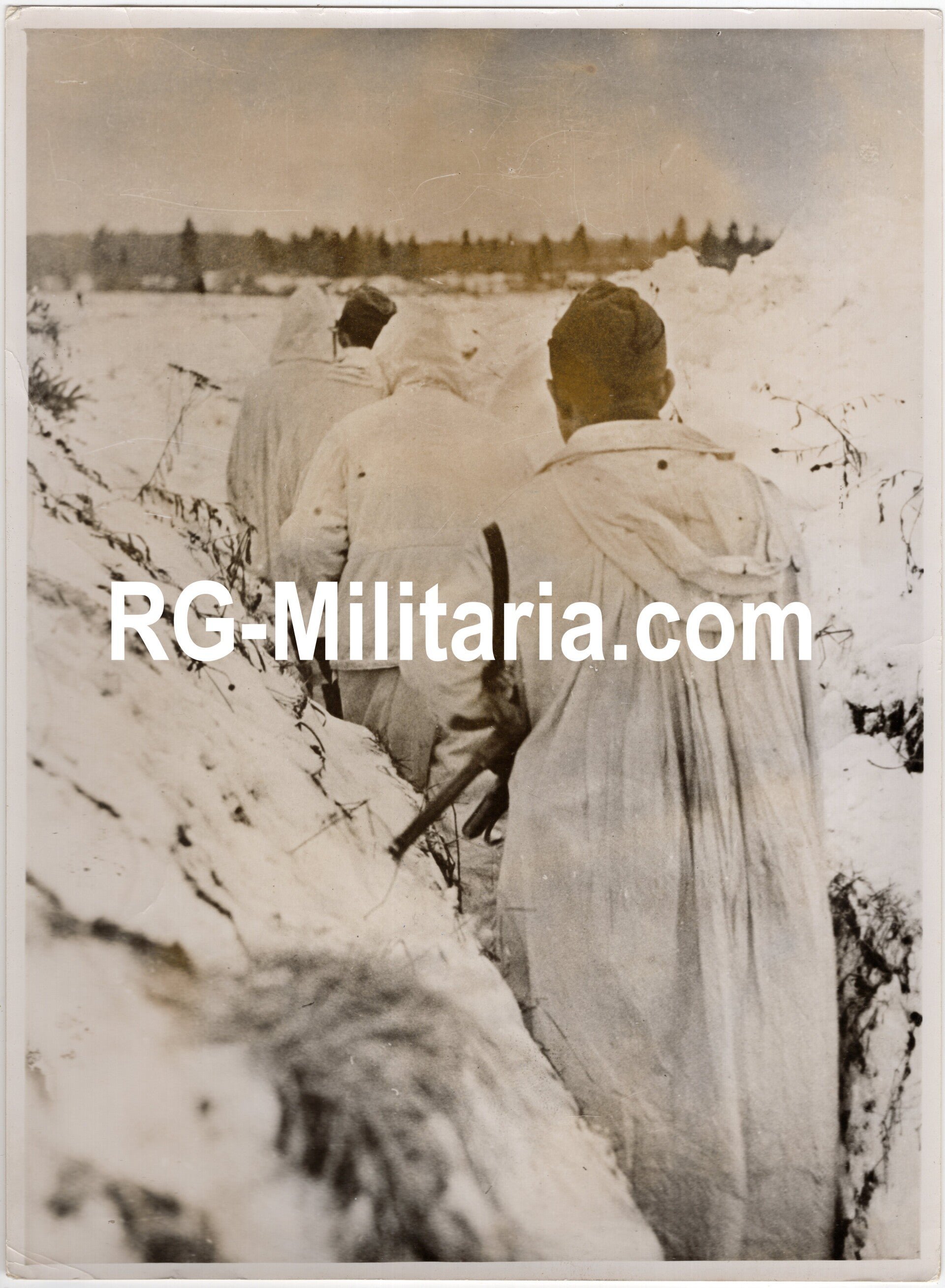 Original WW2 German Press Photo - German winter soldiers at Ilmensee, Eastern Front (1943) — image 3
