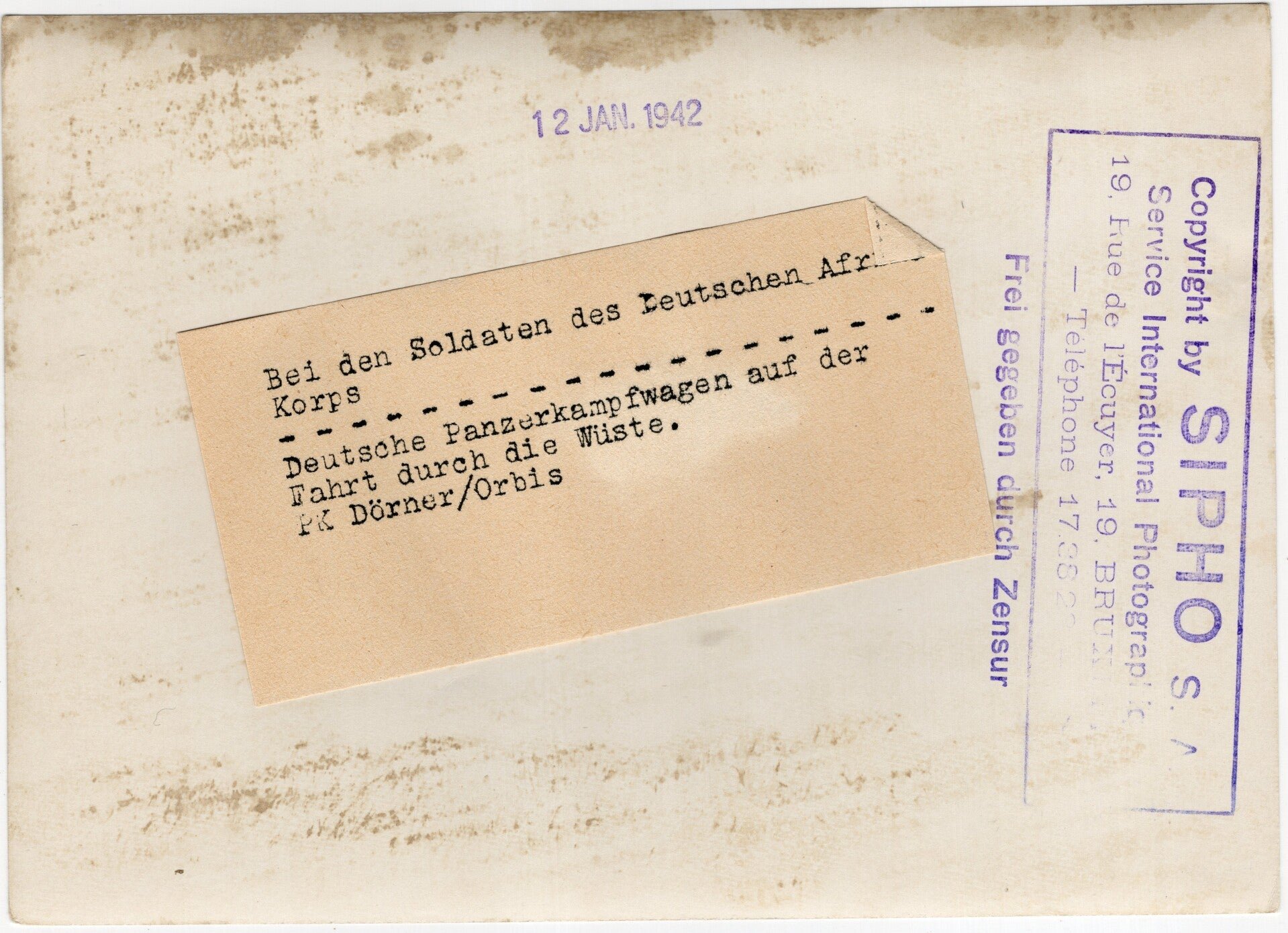 Original WW2 German Press Photo - German Panzer III Tank in Africa (1942) — image 2