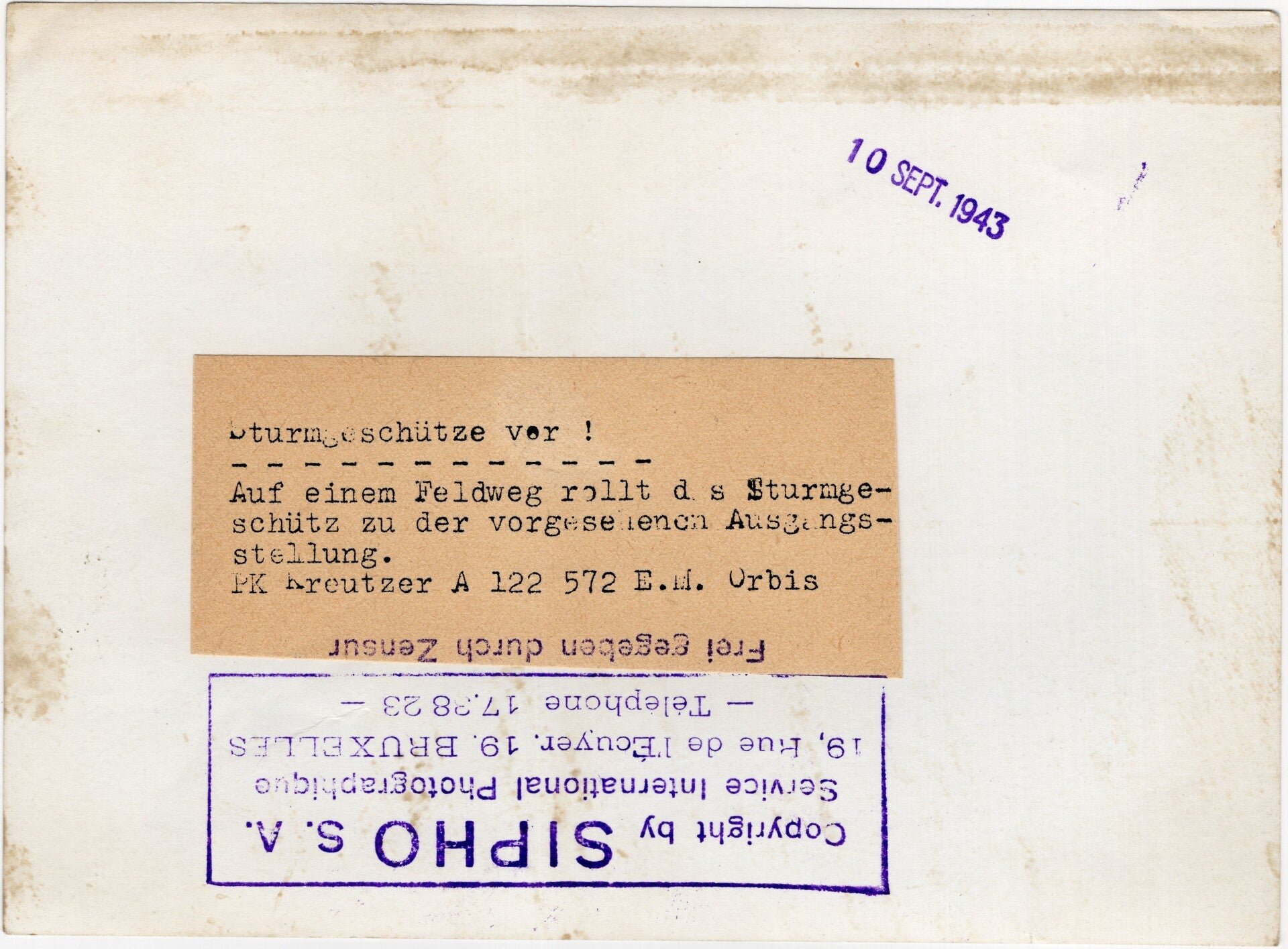 Original WW2 German Press Photo - German Panzer Stug III Tank (1943) — image 2