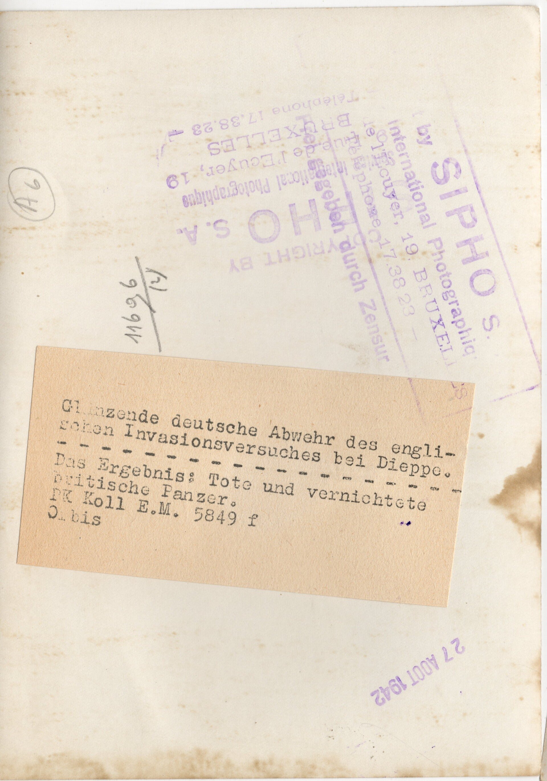 Original WW2 German Press Photo - KIA British troops in Dieppe, France, Operation Jubilee (1942) — image 2