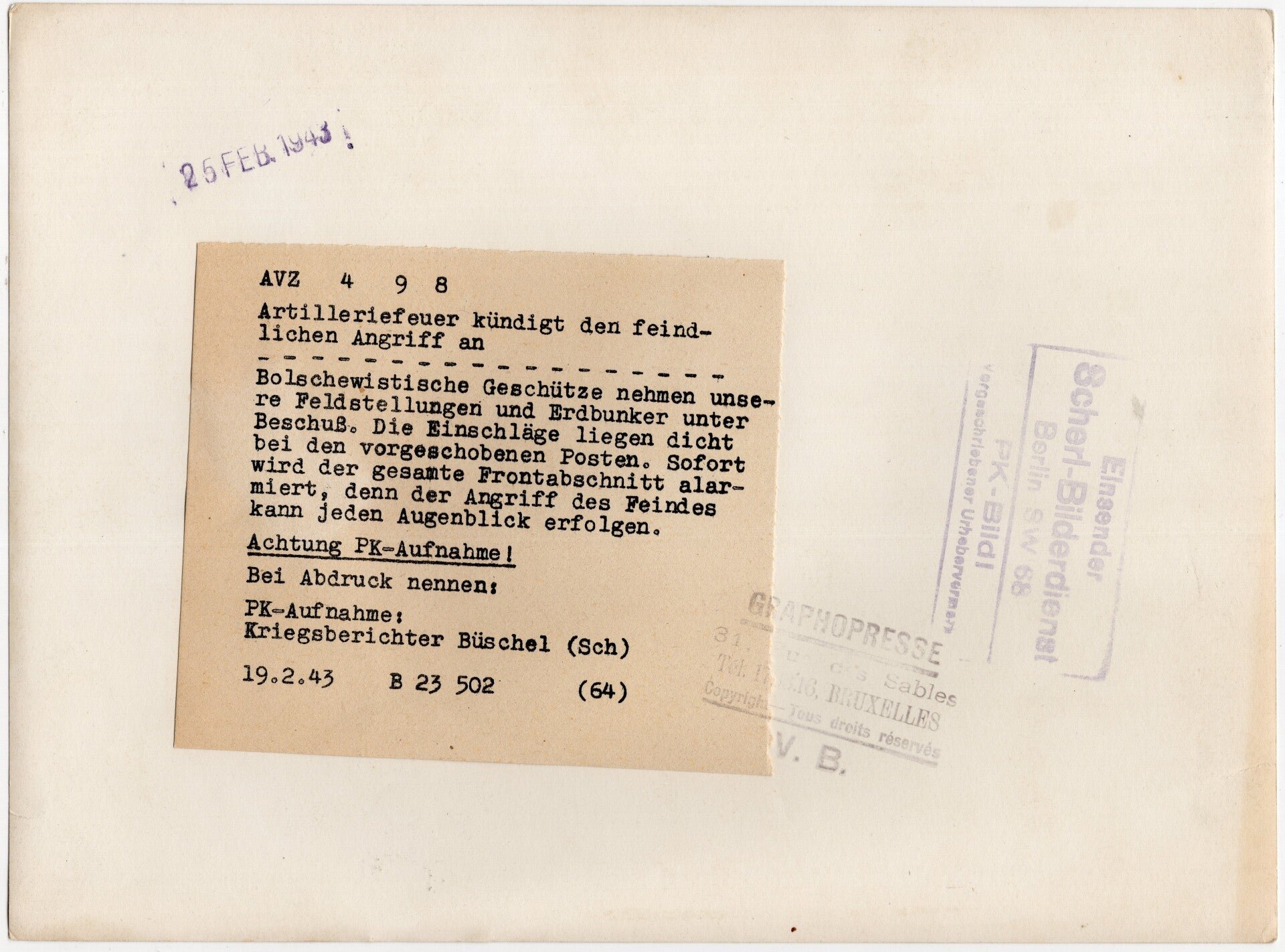 Original WW2 German Press Photo - Large explosion from Artillery fire, Eastern Front (1943) — image 2