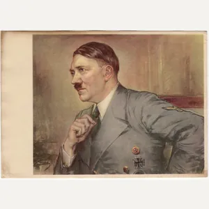 Original WW2 German Postcard - Adolf Hitler painting