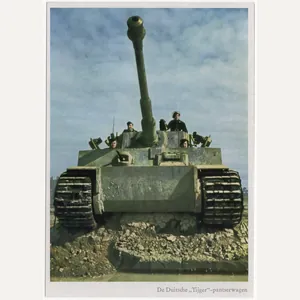 Original WW2 German Postcard - Panzer tank Tiger ''De Duitsche …
