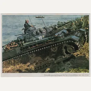 Original WW2 German Postcard - Panzer III tank ''Duitsche pantserwagens …