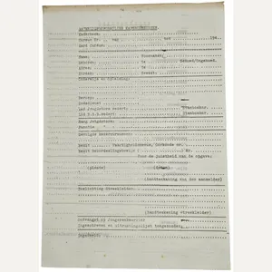 Original WW2 Dutch Collaboration NSB Document - Unissued registration form …