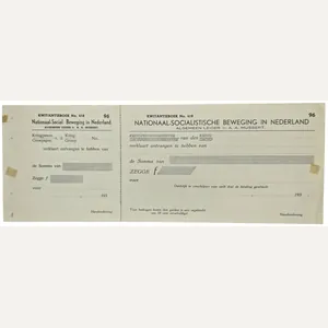 Original WW2 Dutch Collaboration NSB Document - Unissued quantity check …