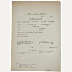 Original WW2 Dutch Collaboration NSB Document - Unissued motion for …