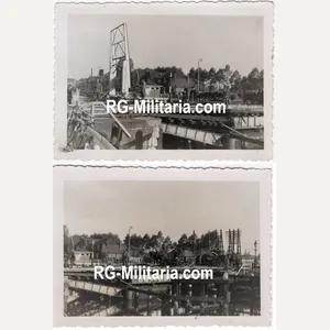 Original WW2 German Photo - German soldiers controlling a bridge …