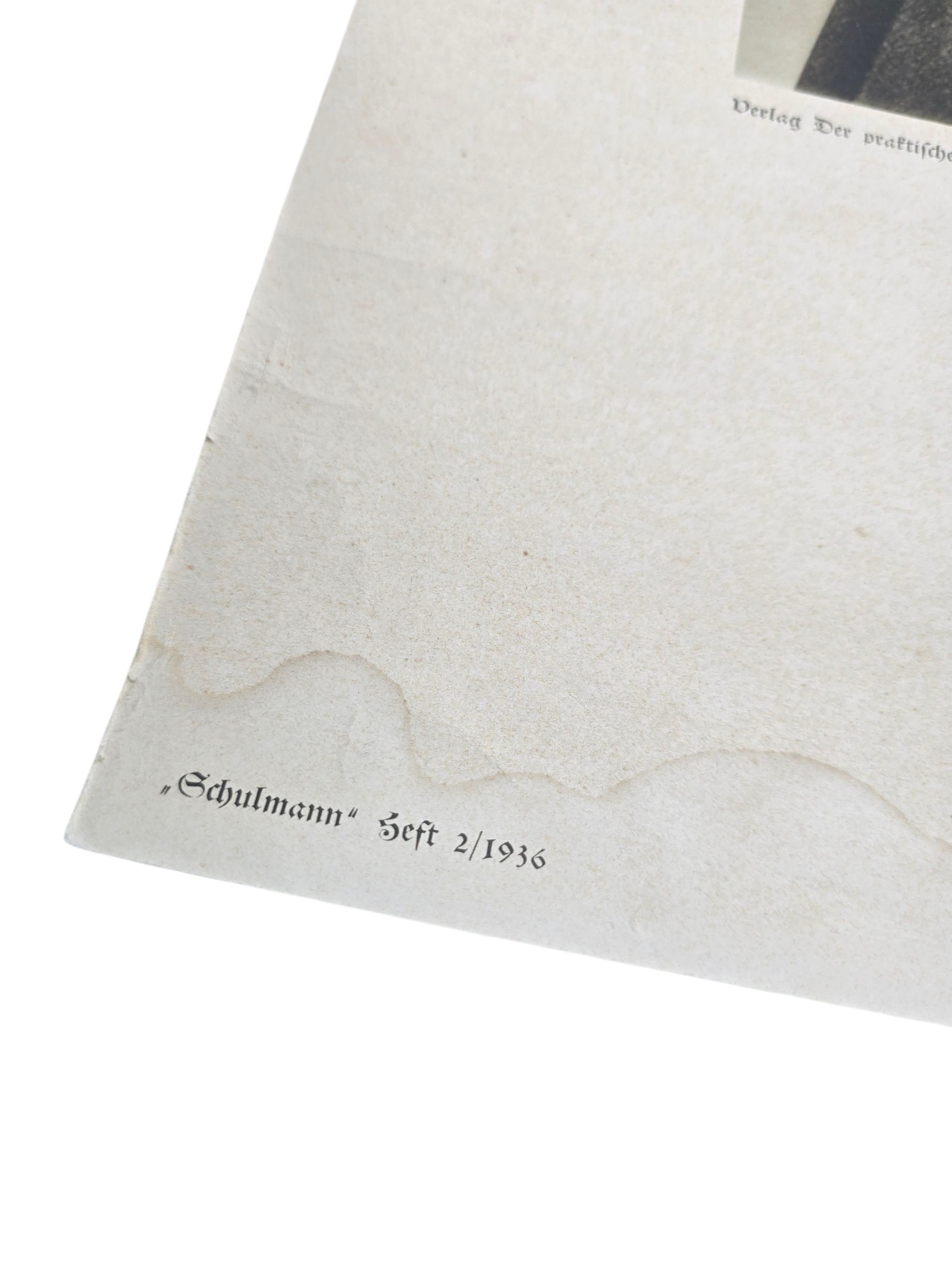 Original WW2 German Poster - Portrait Adolf Hitler, Schulmann Heft 2 (1936) — image 7