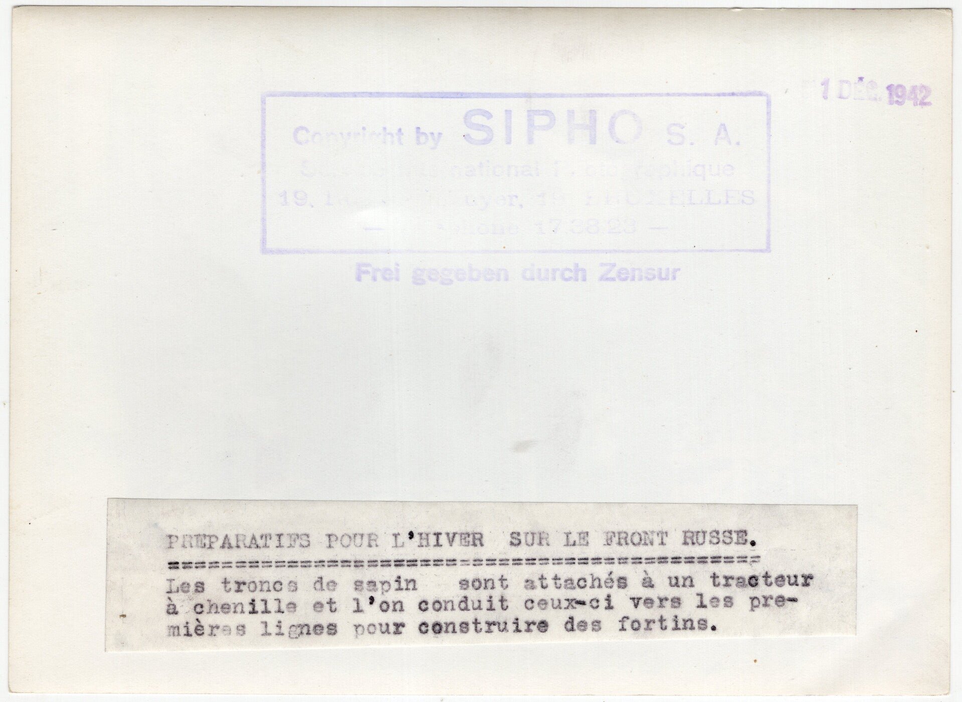 Original WW2 Belgian Press Photo - German soldiers with winter Fez hats on a Kettenkrad, Sd. Kfz. 2 (1942) — image 2