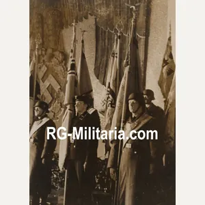 Original WW2 German Press Photo - German military flag delegation …