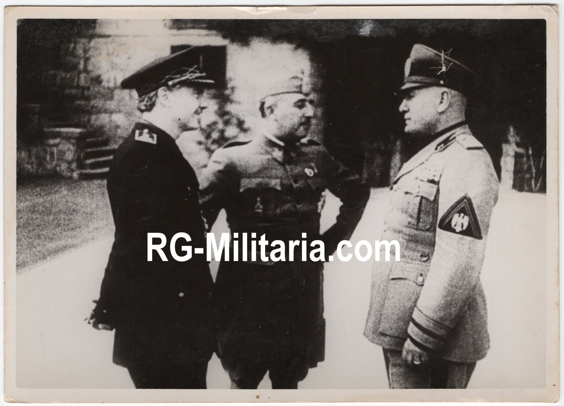 Original WW2 Belgian Press Photo - Spanish fascist leader Francisco Franco with Italian Benito Mussolini — image 3