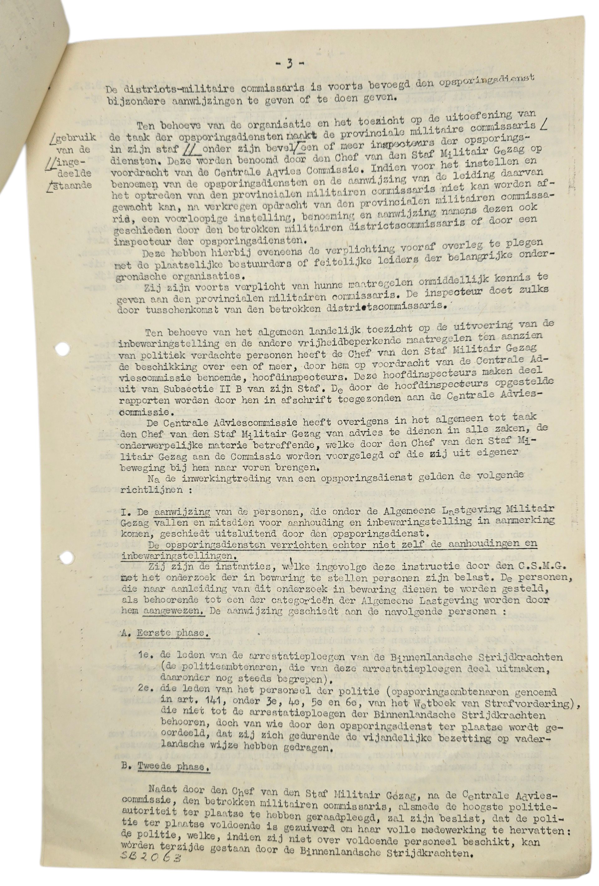 Original WW2 Dutch Liberation Document - MG Militair Gezag arresting of potential collaborators (1945) — image 4