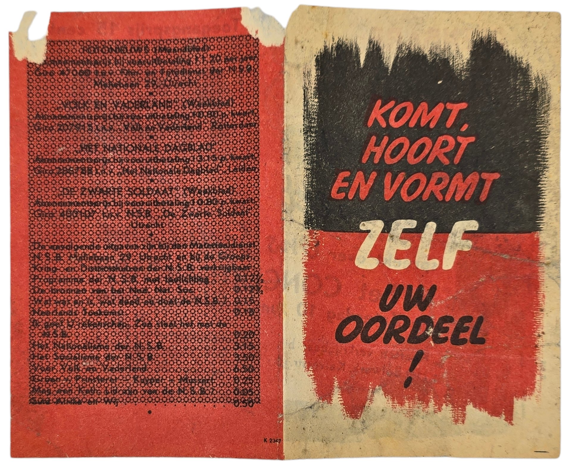 Original WW2 Dutch Collaboration NSB Document - NSB gathering, Anton Mussert, Concertgebouw, Amsterdam (1944) — image 2