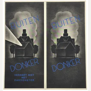 Original WW2 Dutch LBD Document - Luchtbeschermingsdienst flyer ''Buiten Donker''