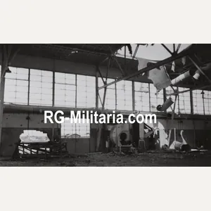 Original WW2 German Photo - Bombed hangar at the Dutch …
