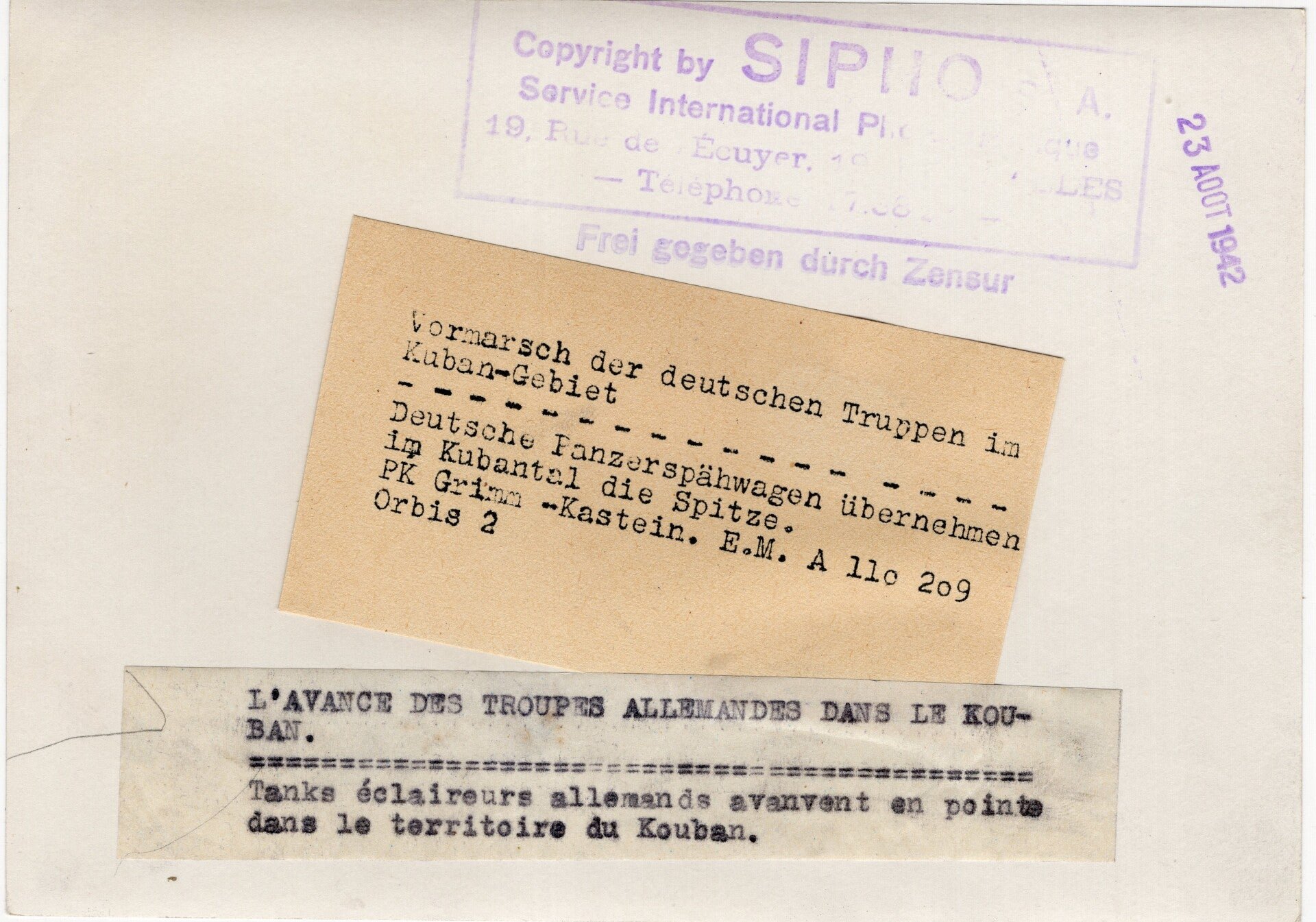 Original WW2 German Press Photo - German Panzerspahwagen 232 Tanks on the Kuban Front (1942) — image 2