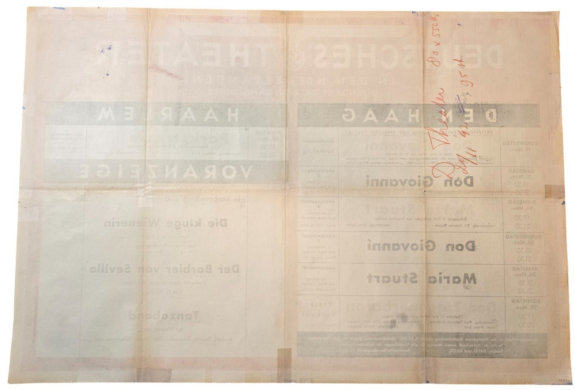 Original WW2 Dutch German Poster - Deutsches Theater in den Niederlanden movie poster, Den Haag, Haarlem (1942) — image 4