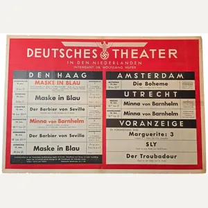 Original WW2 Dutch German Poster - Deutsches Theater in den …