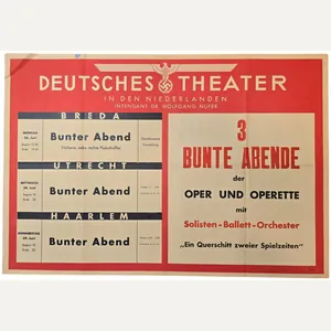 Original WW2 Dutch German Poster - Deutsches Theater in den …