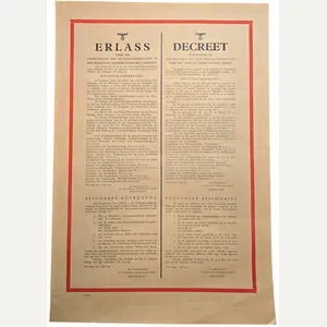 Original WW2 Dutch German Poster - Notice for the Dutch …