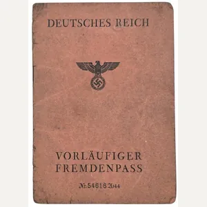 Original WW2 German Document - Vorläufiger Fremdenpass Rotterdam, Holland (1944)