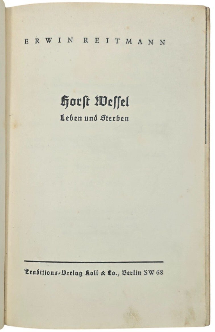 Original WW2 German NSDAP Book - Horst Wessel, Leben und Sterben, Erwin Reitmann (1936) — image 2