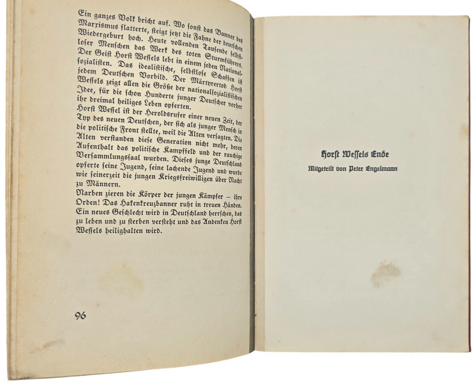 Original WW2 German NSDAP Book - Horst Wessel, Leben und Sterben, Erwin Reitmann (1936) — image 6