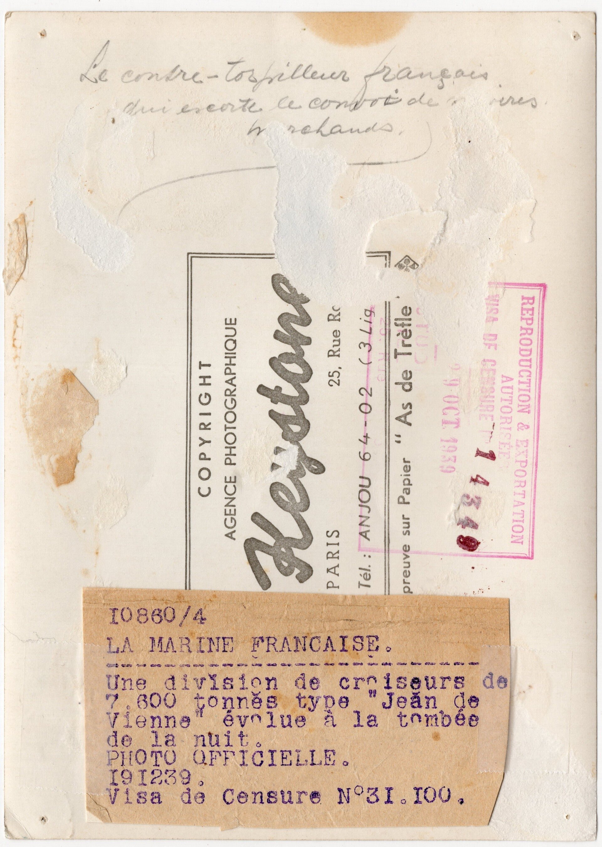 Original WW2 French Press Photo - French marine ships — image 2