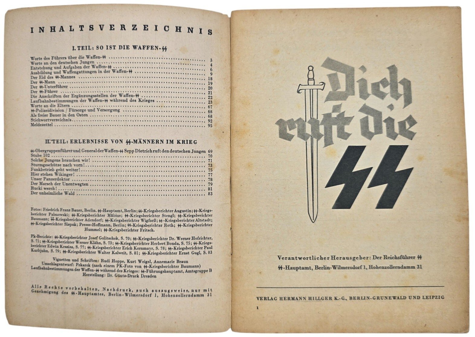 Original WW2 German Waffen SS Brochure - Dich ruft die SS, Der Reichsführer SS (1942) — image 2