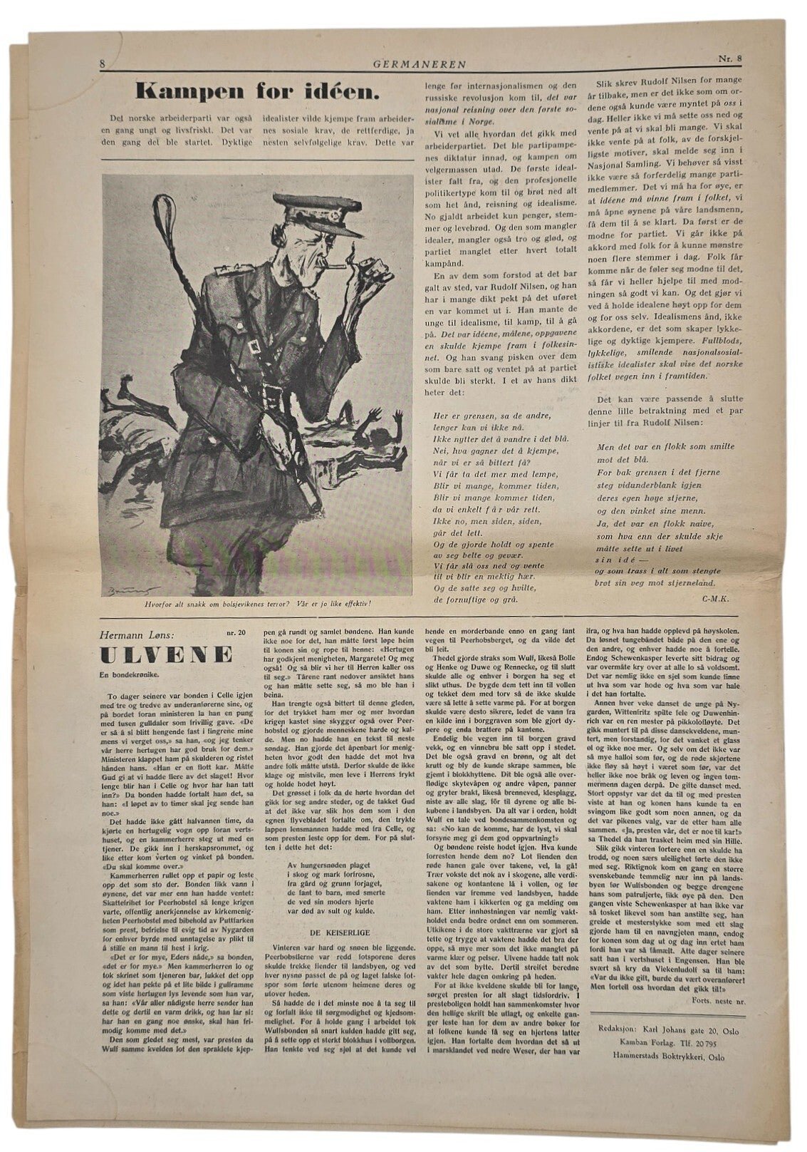 Original WW2 Norwegian Waffen SS Newspaper - Germaneren SS Kamporgan for Germanske SS Norge (1943) — image 6