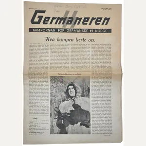 Original WW2 Norwegian Waffen SS Newspaper - Germaneren SS Kamporgan …