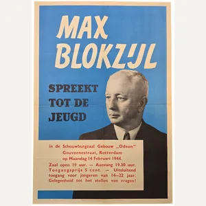Original WW2 Dutch Collaboration NSB Poster - Max Blokzijl Spreekt …