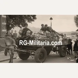 Original WW2 Dutch Liberation Photo - Horse cart full of …