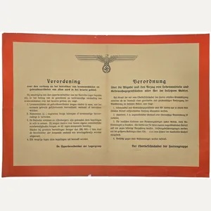 Original WW2 Dutch German Poster - Rules against hoarding of …