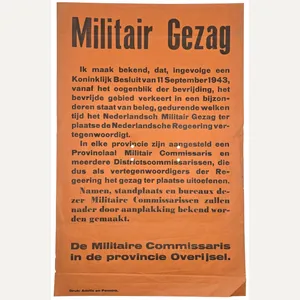 Original WW2 Dutch Liberation Poster - MG Militair Gezag in …