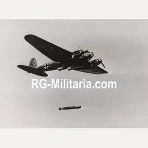 Original WW2 German Press Photo - Luftwaffe airplane Heinkel He …